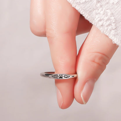 Minnesgåva – Ringen ”Min fyrbenta ängel är alltid nära” (med liten tass och vingar)
